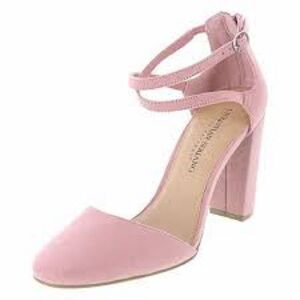 Christian Siriano For Payless Women's Mauve Ankle-Strap Criss Cross Block Heel